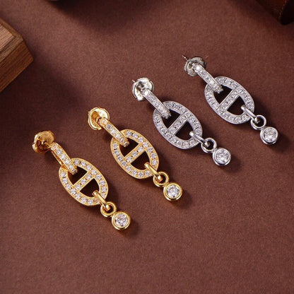 [Glimmer]HM CHAINE DIAMOND EARRINGS