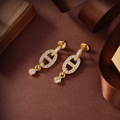 [Glimmer]HM CHAINE DIAMOND EARRINGS