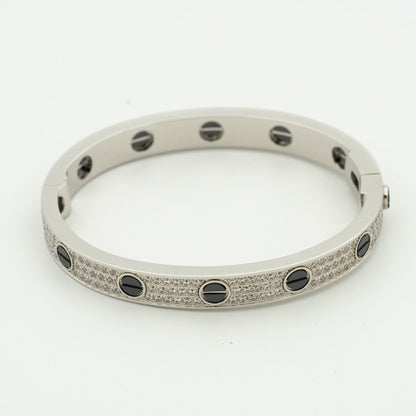 [Glimmer]LOVE BRACELET 6.1MM DIAMOND-PAVED CERAMIC