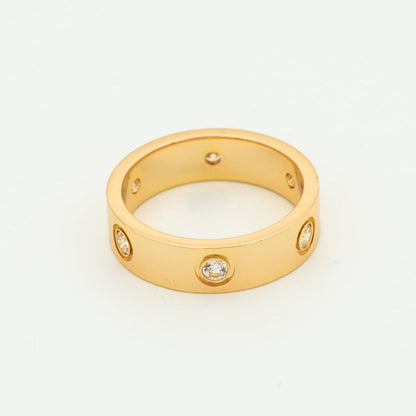 [Glimmer]LOVE RING 5.5MM 6 DIAMONDS PINK GOLD