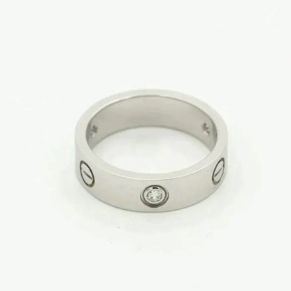 [Glimmer]LOVE RING 5.5MM 3 DIAMONDS SILVER