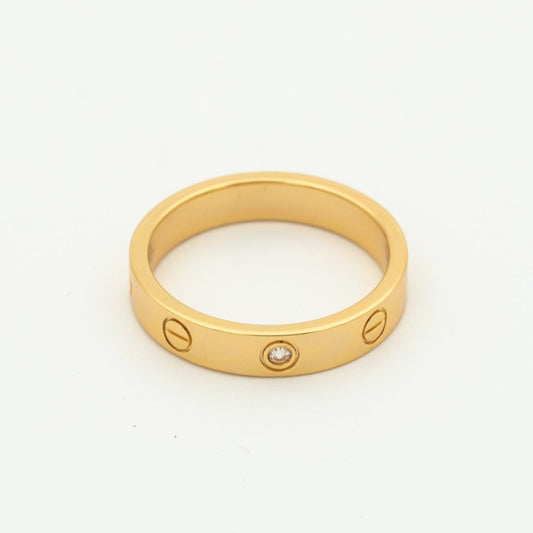 [Glimmer]LOVE RING 4MM 1 DIAMOND PINK GOLD