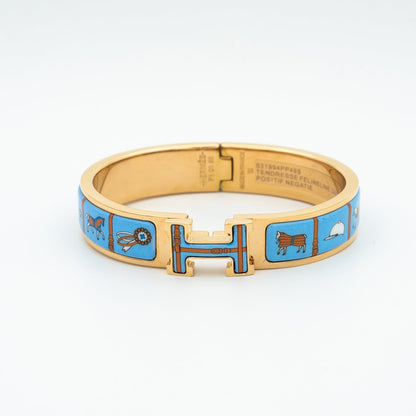 [Glimmer]H PINK GOLD BRACELET BLUE CERAMIC