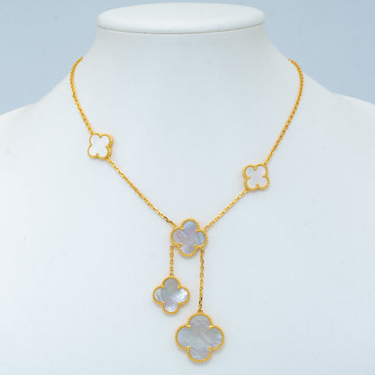 [Glimmer]CLOVER MOTHER OF PEARL NECKLACE 6 MOTIF