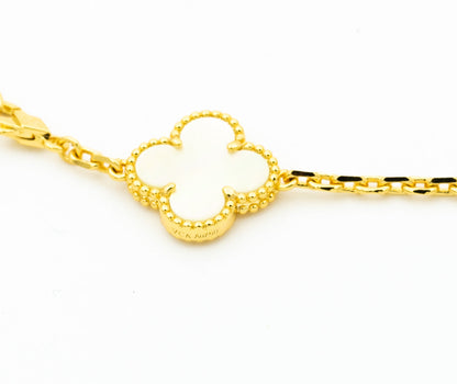 [Glimmer]CLOVER BRACELET 5 MOTIFS ONYX MOP
