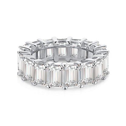 [Glimmer Jewelry]0.75 Carat Elegant Emerald Cut Tennis Ring