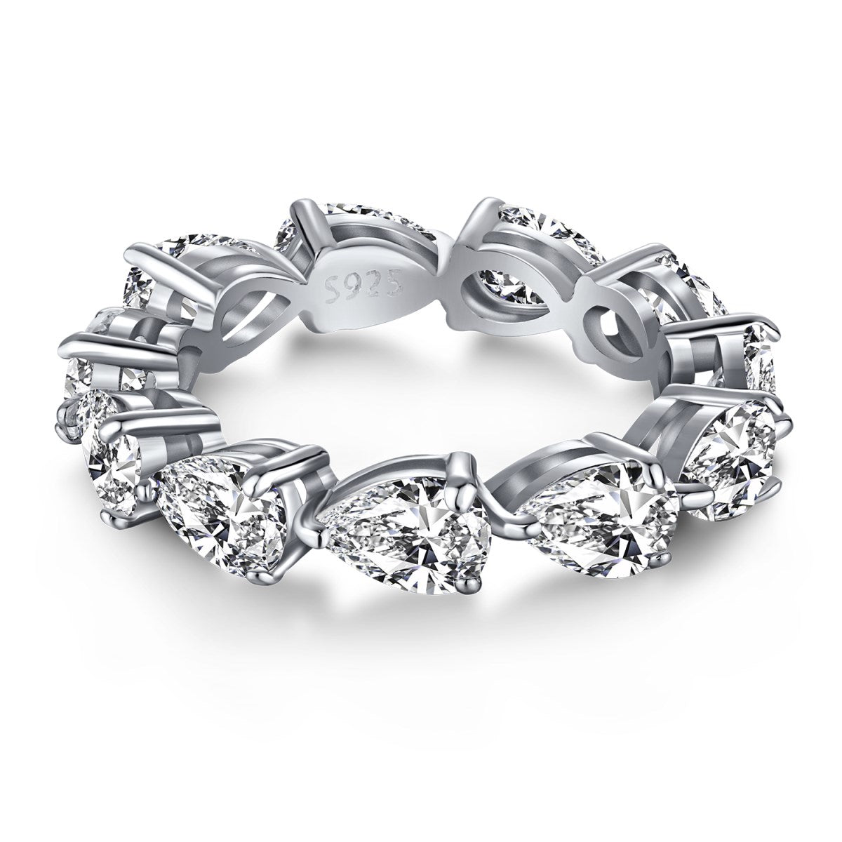 [Glimmer Jewelry]ゴージャスなペアカットテニスリング
