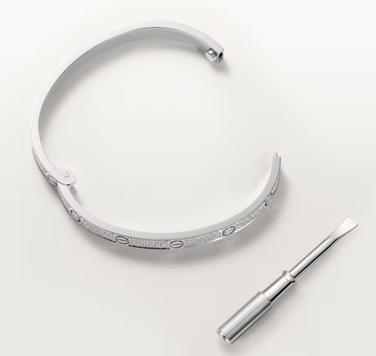 [Glimmer]NEW-LOVE-4.8MM-Width Diamond-Studded Bracelet