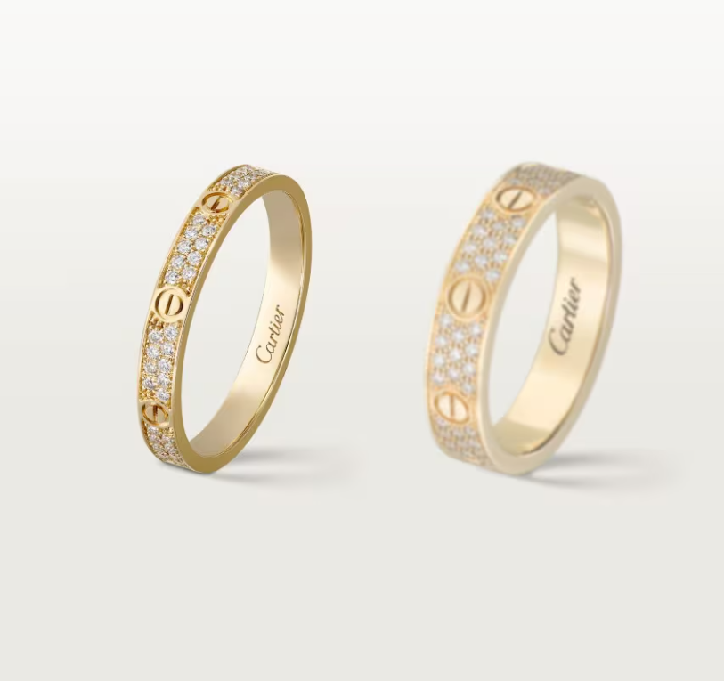 [Glimmer]LOVE RING 2.6mm-wide full-diamond ring Gold