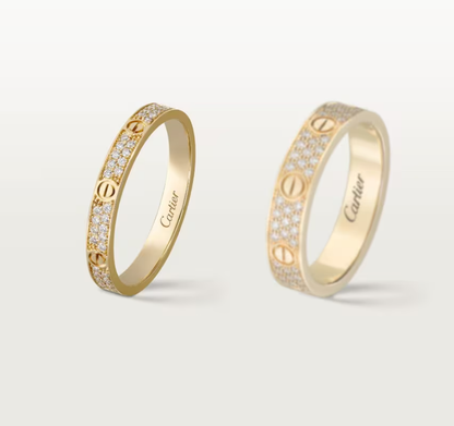 [Glimmer]LOVE RING 2.6mm-wide full-diamond ring Gold