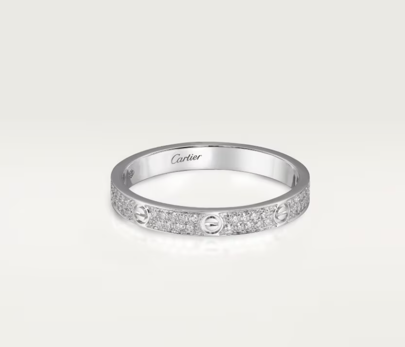 [Glimmer]LOVE RING 2.6mm-wide full-diamond ring silver
