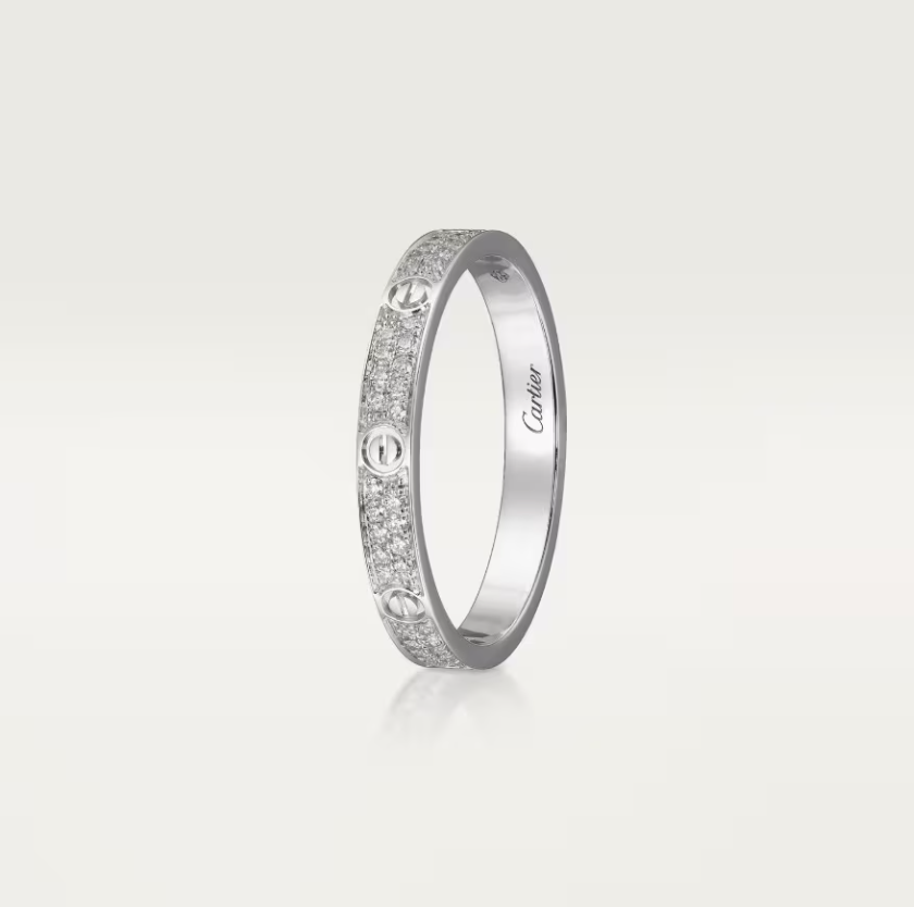 [Glimmer]LOVE RING 2.6mm-wide full-diamond ring silver