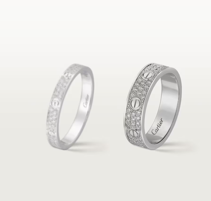 [Glimmer]LOVE RING 4mm-wide full-diamond ring silver