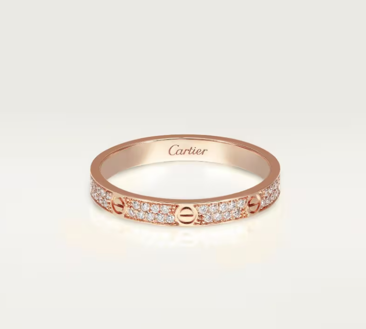 [Glimmer]LOVEリング 2.6mm幅フルダイヤモンドリング Glimmer Gold