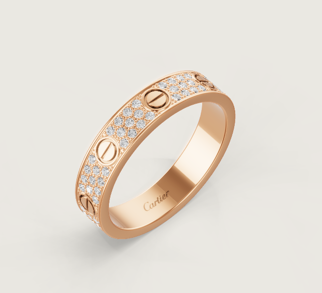 [Glimmer]LOVE RING 幅4mm フルダイヤリング グリマーゴールド