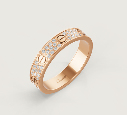 [Glimmer]LOVE RING 幅4mm フルダイヤリング グリマーゴールド
