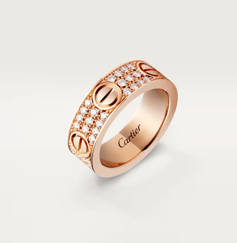 [Glimmer]LOVE RING 6.5mm幅 フルダイヤモンドリング Glimmer Gold
