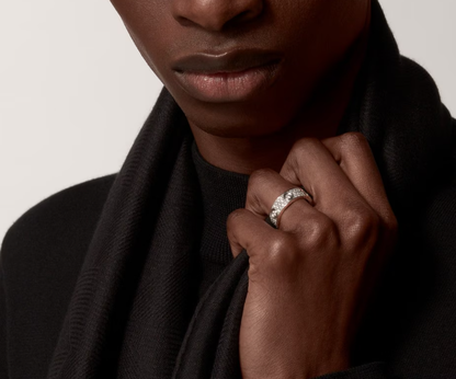 [Glimmer]LOVE RING 6.5MM Full Diamond, 6 Major Diamonds Silver