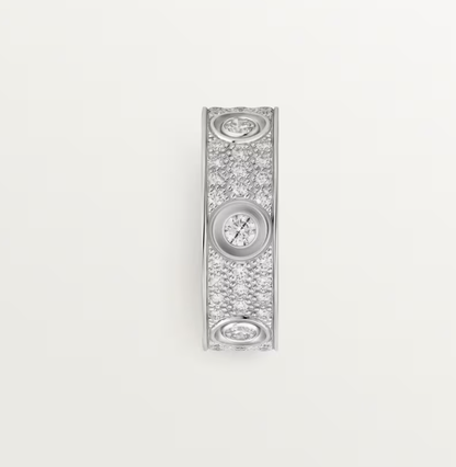 [Glimmer]LOVE RING 6.5MM Full Diamond, 6 Major Diamonds Silver