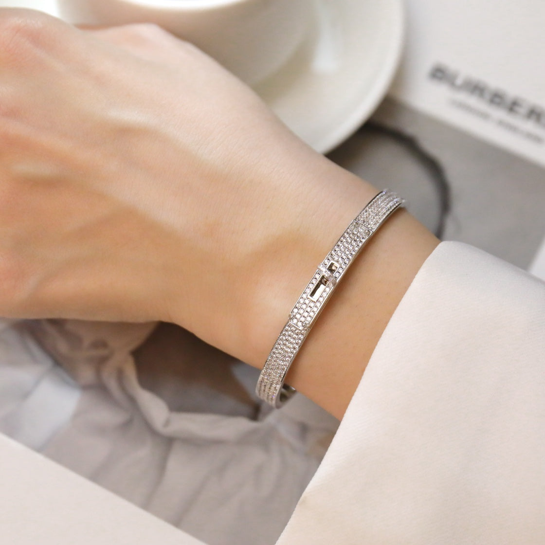 [Glimmer]KELLY BRACELET DIAMOND PAVED
