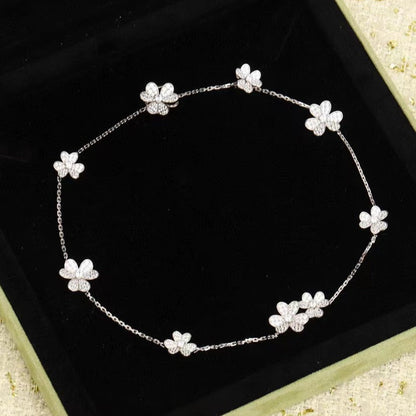 [Glimmer]FRIVOLE SILVER 9 FLOWERS NECKLACE