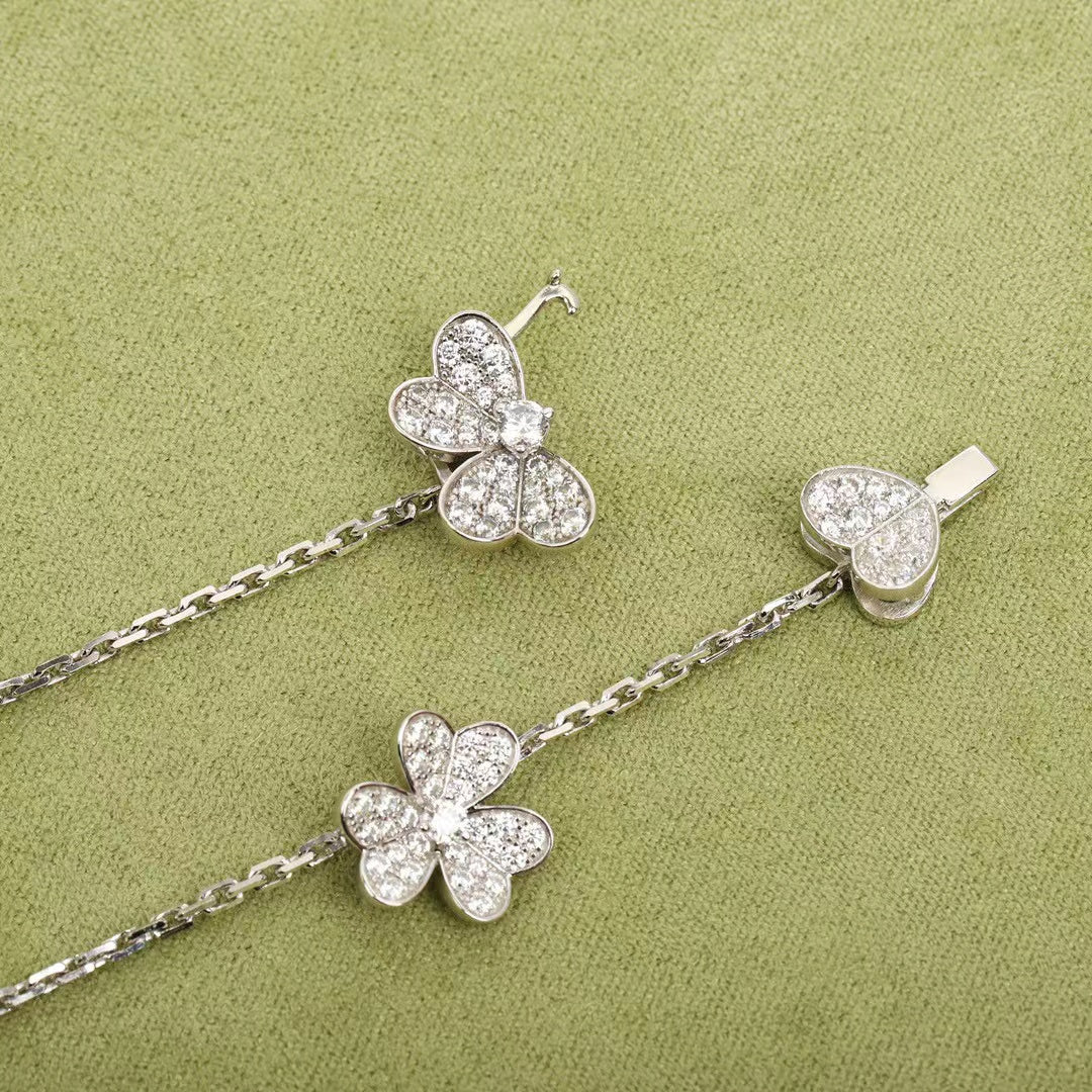 [Glimmer]FRIVOLE SILVER 9 FLOWERS NECKLACE