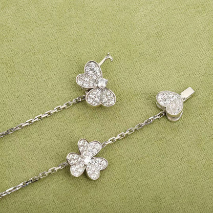 [Glimmer]FRIVOLE SILVER 9 FLOWERS NECKLACE