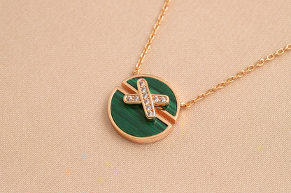 [Glimmer]JEUX DE PINK GOLD DIAMOND NECKLACE