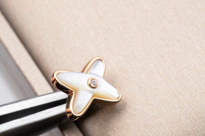 [Glimmer]JEUX DE WHITE MOP Glimmer GOLD DIAMOND EARRINGS