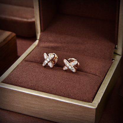 [Glimmer]JEUX DE GOLD DIAMOND EARRINGS