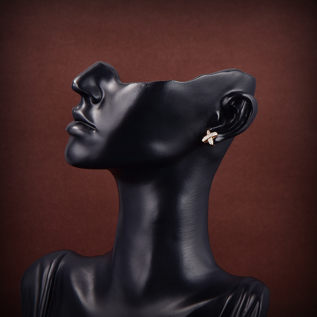 [Glimmer]JEUX DE GOLD DIAMOND EARRINGS