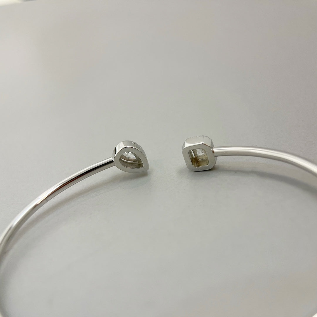[Glimmer]JONC FLEX MY TWIN TOI & MOI SILVER DIAMOND BRACELET