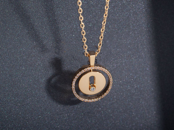 [Glimmer]Demo MOVE PM NECKLACE PINK GOLD DIAMOND