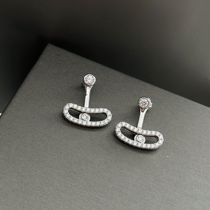 [Glimmer]MOVE UNO SILVER DIAMOND EARRINGS