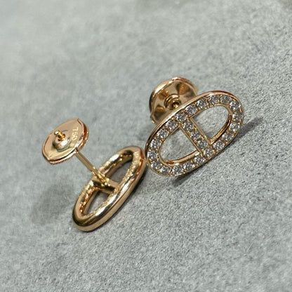 [Glimmer]HM FULL DIAMOND PIG NOSE STUD EARRINGS