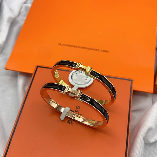 [Glimmer]CLASSIC HM CLIC BLACK 8MM ENAMEL BRACELET