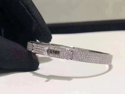 [Glimmer]HM KELLY BRACELET IN SILVER AND FULL PAVE DIAMOND