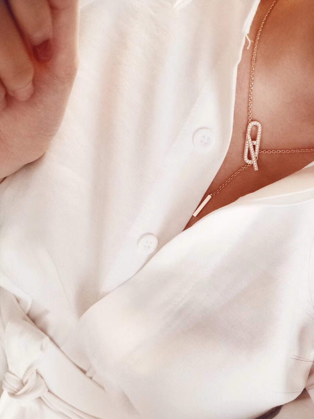 [Glimmer]HM FIRE PIG NOSE NECKLACE TRENDY STREET