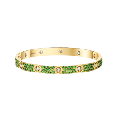 [Glimmer]2026 PAVE GEMSTONE LOVE BRACELET 6.1MM 10 DIAMONDS