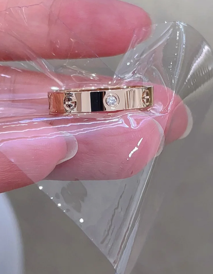 [Glimmer]LOVE RING 4MM 1 DIAMOND