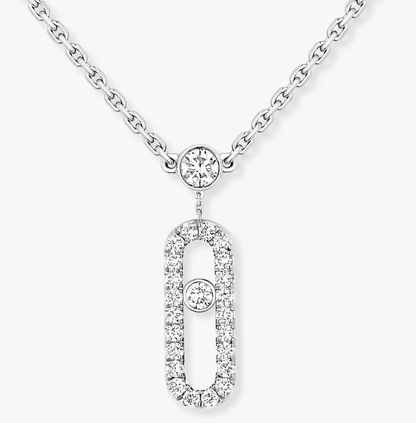 [Glimmer]MS Double-Circle Full-Diamond Necklace