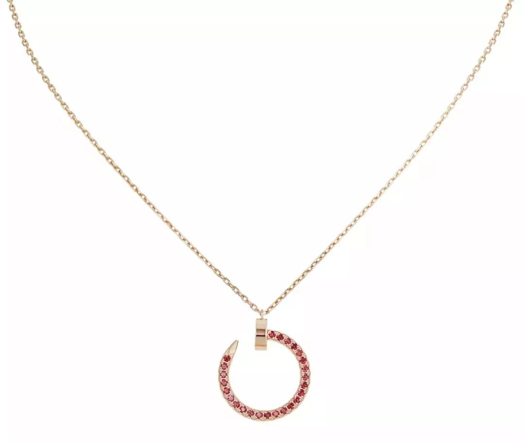 [Glimmer]JUSTE NECKLACE GOLD RED DIAMONDS