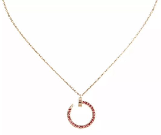 [Glimmer]JUSTE NECKLACE GOLD RED DIAMONDS