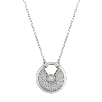 [Glimmer]AMULETTE SILVER FULL DIAMOND NECKLACE