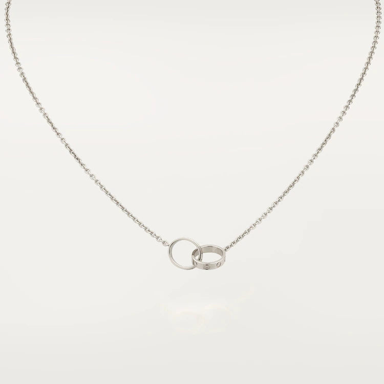 [Glimmer]LOVE NECKLACE PINK GOLD AND SILVER