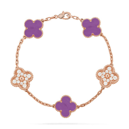 [Glimmer] CLOVER 5 MOTIF VIOLET BRACELET COLLECTION