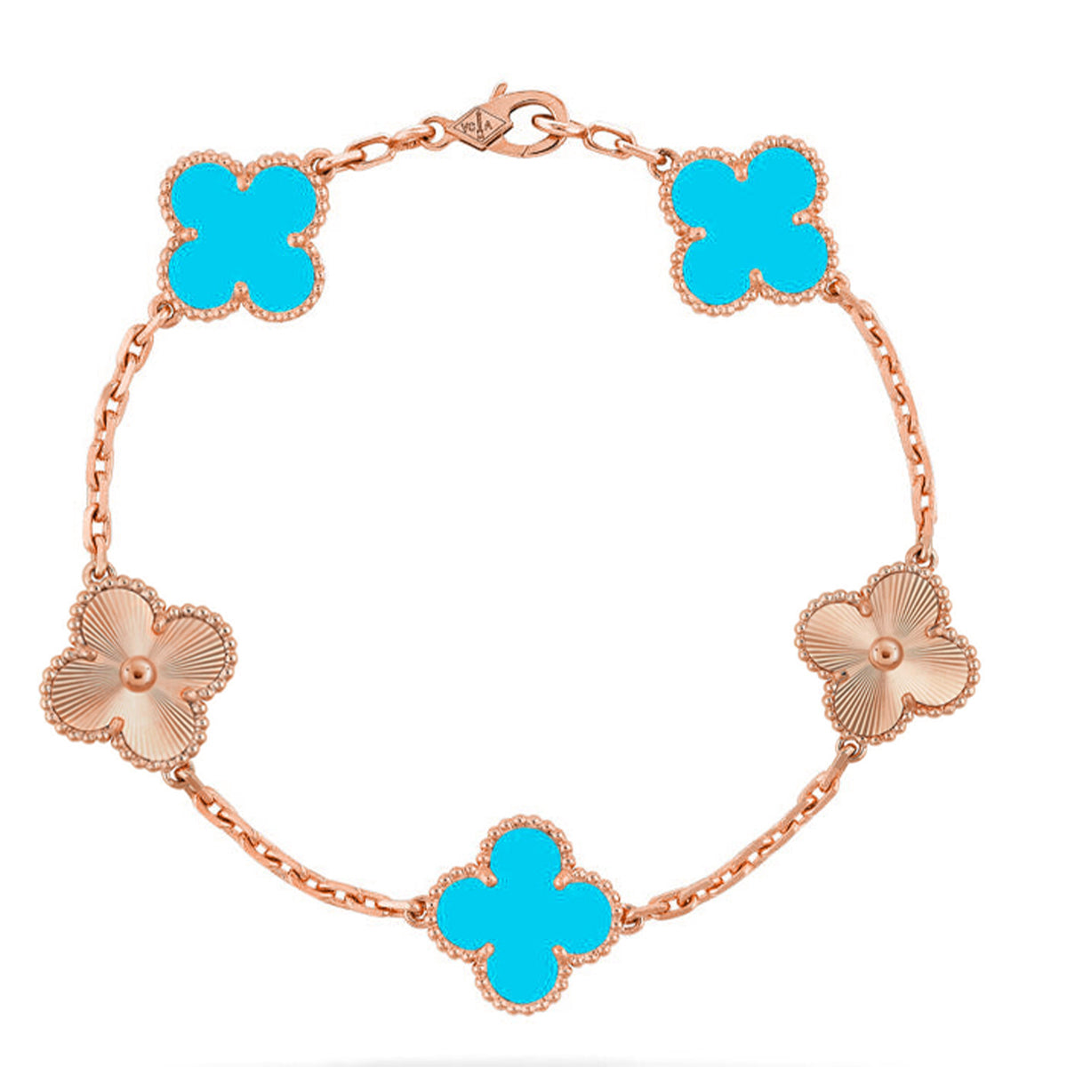 [Glimmer] CLOVER 5 MOTIF TURQUOISE BRACELET COLLECTION