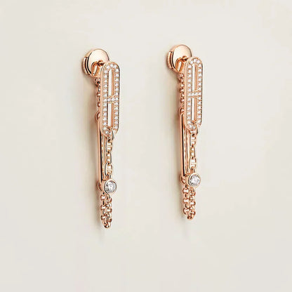 [Glimmer]CHAINE CHAOS DIAMOND DROP EARRINGS