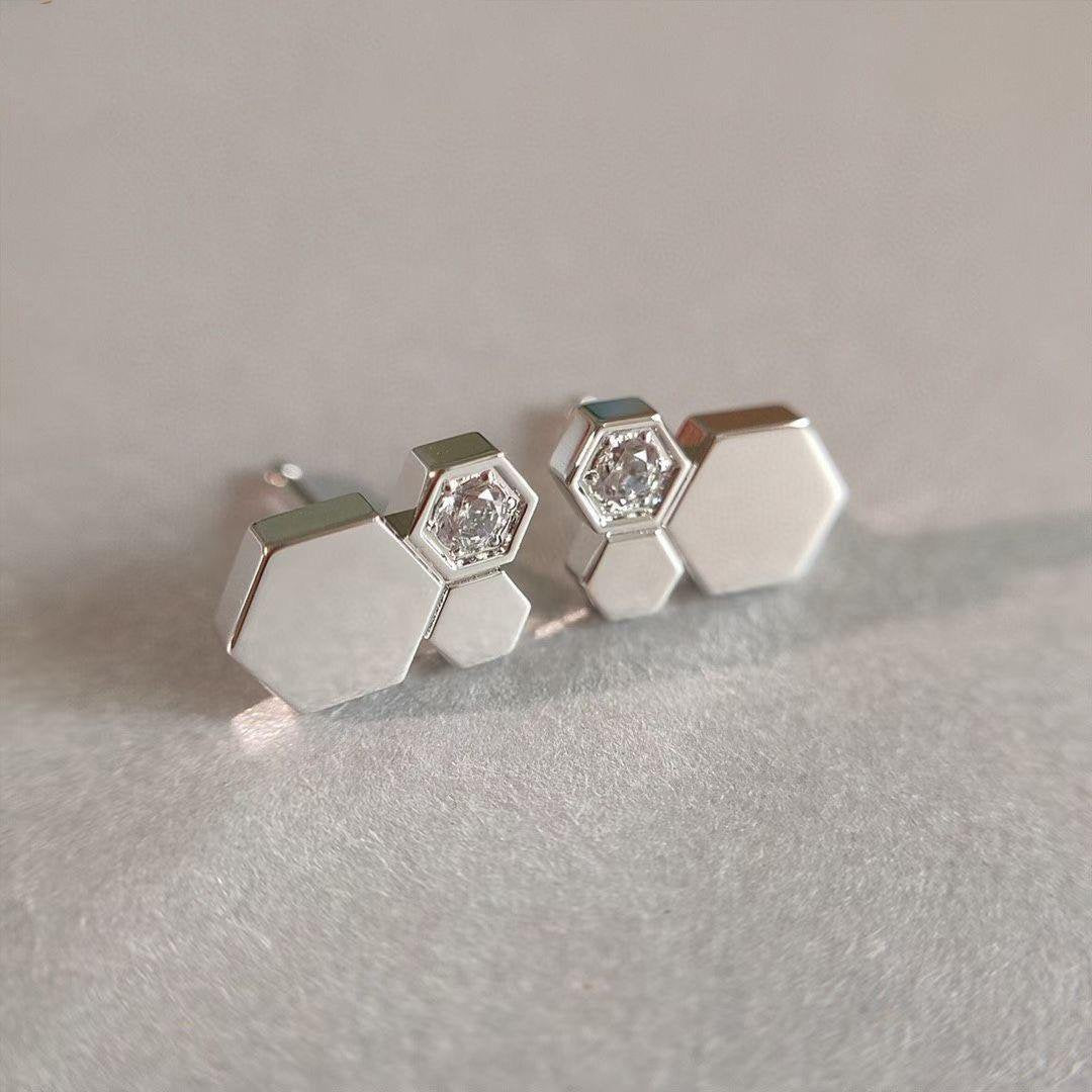 [Glimmer]BEE LOVE SILVER DIAMOND EARRINGS