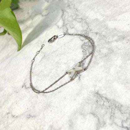 [Glimmer]JEUX BRACELET WHITE MOP SILVER 1 DIAMOND